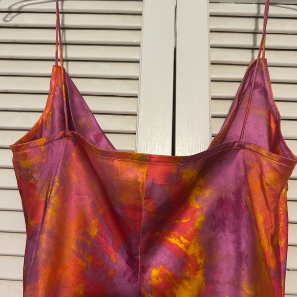 Ronny Kobo Collection Pink and Orange Tie-Dye Cowl Slip Maxi Dress. 🌸🛳️🍹🌴 - Picture 5 of 7